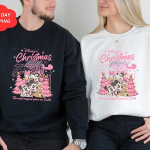 Mickey & friends Disney Christmas shirt, Pink Christmas t-shirt sweatshirt, Mickey&#39;s very merry Christmas shirt, WDW Disneyland trip