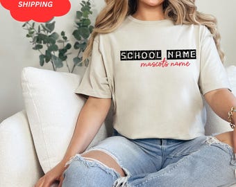 Benutzerdefinierte Schult-shirt, benutzerdefinierter Text Shirt, Schullogo-Shirt, Team Maskottchen-Shirt, Schulhemden, benutzerdefiniertes Schulhemd, Schulgeist-Hemden