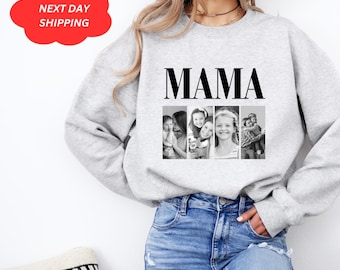 Custom Mama Photo Shirt, Customized Mother's Day Gift, Gift For Mama,Personalized Gift for MOM,Printable Mother Day Photo Sweat,Grandma Gift