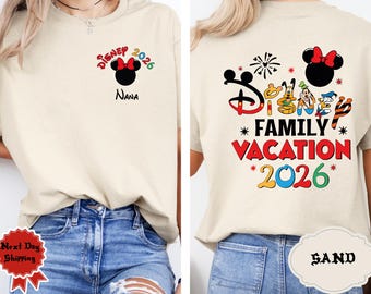 Disney 2026 Familienurlaub Shirts, Mickey Schloss 2026 Shirts, Disneyland Familien Reise Shirt, benutzerdefinierte Mickey Trip Shirt