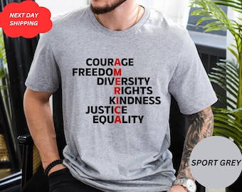 Courage Freedom Diversity Right Kindness Justice Equality T-shirt, Human Rights Tee, Anti Fascism Shirt, Equality T Shirt, Protest Gift