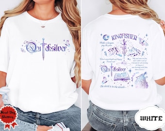 Kingfisher Quicksilver Buch inspiriert Shirt | Fantasy Schwert Mond Wolf Schmetterling Witchy Zitat Tee Gothic Dark Academia Geschenk