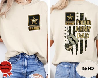 Custom Proud Army Family Shirts, Personalized Army Shirts, Cool USA Army Dad Custom Shirt, Military Family Tee Shirts, Army Graduation Shirt