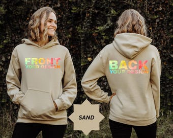 Voor- en achterkant custom design sweatshirts, gepersonaliseerde logo sweatshirts, custom bedrijfslogo shirts, custom tekst shirts, custom foto shirts