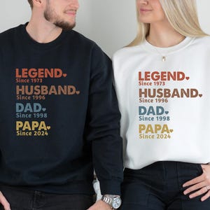Custom Dad with Years Shirt, Papa With Year, Gift For Husband, Father&#39;s Day Gift, Legend Husband Dad Papa Tee, Personalized Dad Grandpa Tee