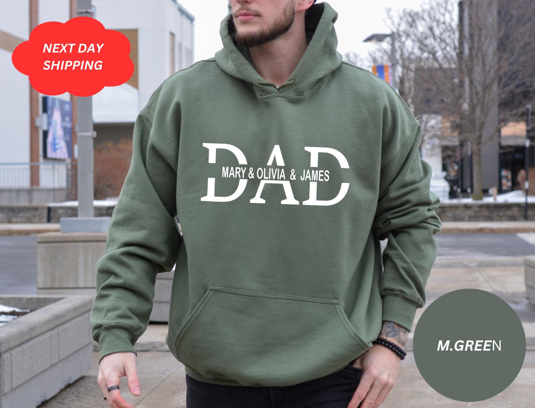 Custom Dad Shirt with Kid Names, Father's Day Gift, New Dad Sweatshirt, Personalized Dad Shirt, Custom Kids Names Shirt, Fathers Day Shirt