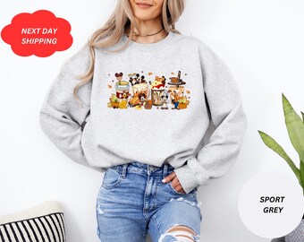 Disney Fall Coffee Shirt, Mickey Minnie Thanksgiving Tee, Pumpkin Spice Latte Shirt, Disney Autumn Shirt, Fall Trip Sweatshirt