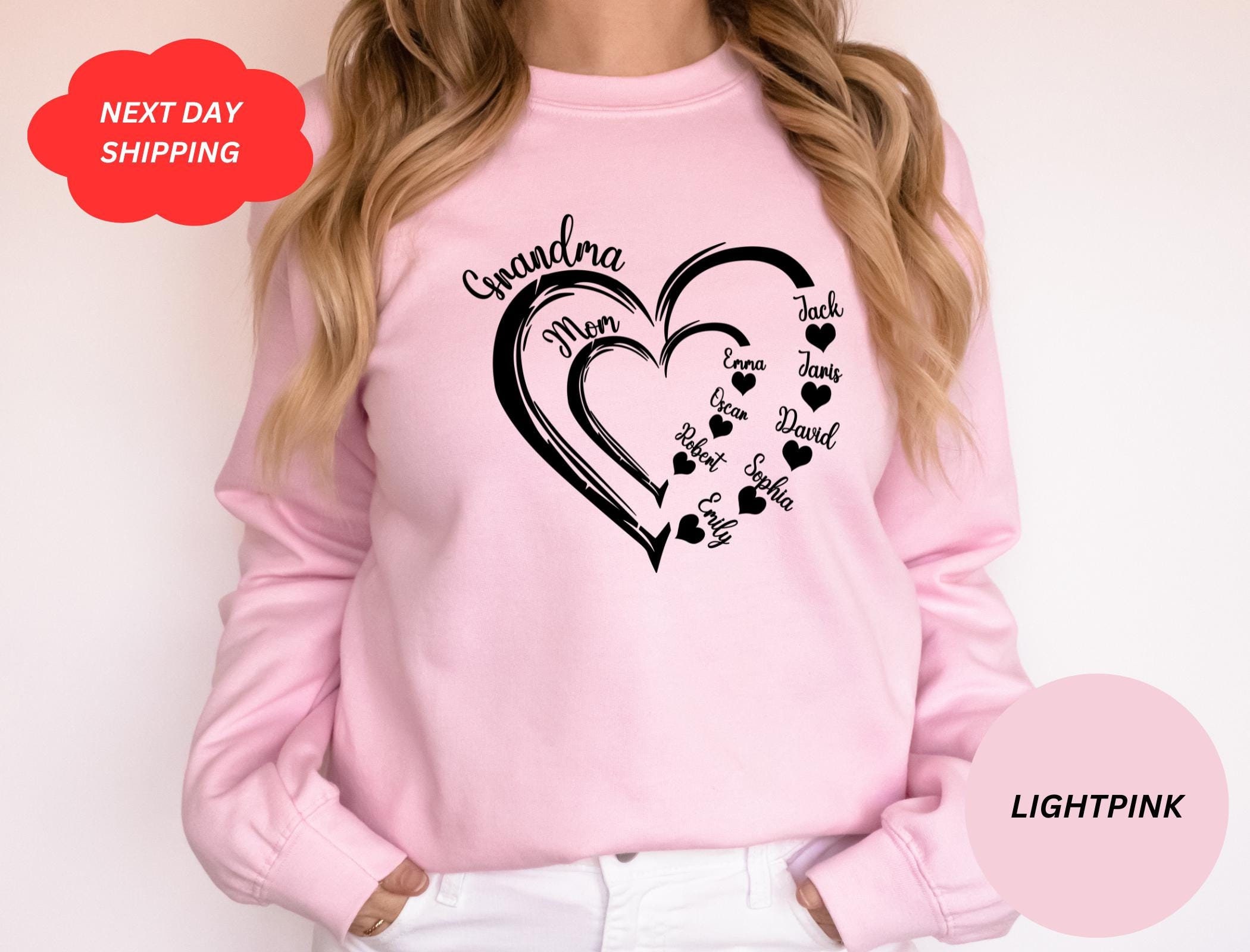 Custom Grandma Shirt, Grandma Heart Shirt, Grandma Gift