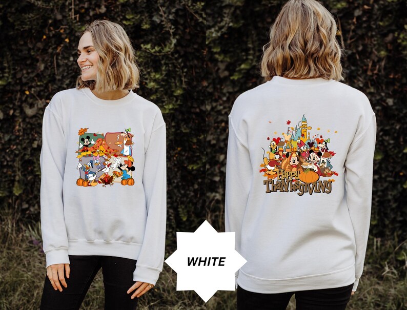 Happy Thanksgiving Mickey and Co Sweatshirt, Disneyland Family Fall