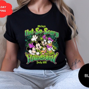 Retro Mickey&#39;s Not So Scary Halloween Party 2025 Skeleton Shirt, Disney Halloween Shirt, 2025 Halloween Disney Family Shirt
