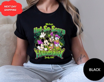 Retro Mickey's Not So Scary Halloween Party 2025 Skeleton Shirt, Disney Halloween Shirt, 2025 Halloween Disney Family Shirt