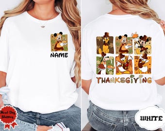2025 Disney Thanksgiving Shirts, Disney Thanksgiving Crew T Shirt, Disney Mickey Minnie Ears Shirt, Mickey and Friends Tee,Fall Disney Shirt