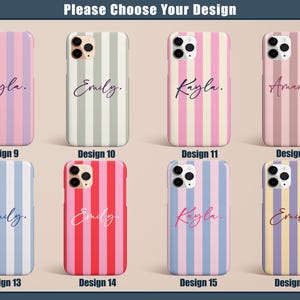 Stripe Monogram Initials Custom Name Phone Case for iPhone 17 16 15 14 13 12 11 Pro Max Plus Magsafe Galaxy S25 S24 S23 S22 S21 Pixel 10 9 8 image 3