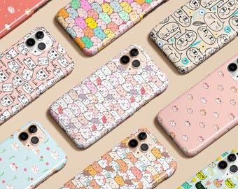 Kawaii Cartoon Cat Phone Case Funny Black Cat Case for iPhone 17 16 15 14 13 12 11 Pro Max Air Magsafe Galaxy S25 S24 S23 Ultra Pixel 10 9 8