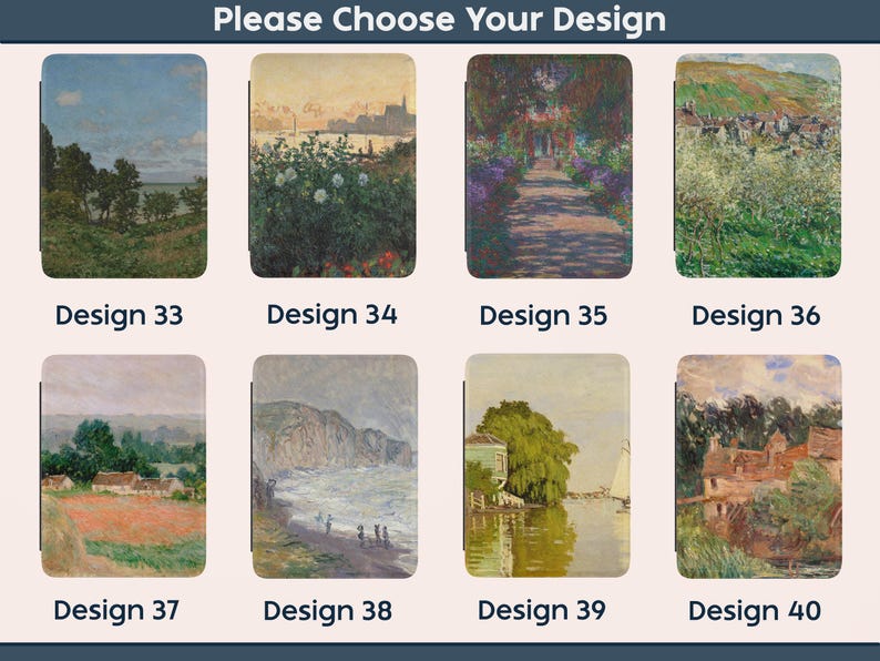Etui Monet Kindle na Kindle Paperwhite 7" Colorsoft Signature 2024 Impresjonizm Sztuka Vintage Malarstwo Estetyczne Lilie Wodne Natura Klasyka zdjęcie 6