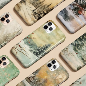 Christmas Phone Case Winter Snowy Pine Tree Case For iPhone 16 15 14 13 12 11 Max Pro Plus Magsafe Galaxy S25 S24 S23 S22 Ultra Pixel 7 8 9