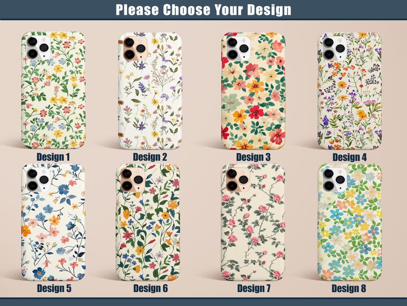 Floral Phone Case Wildflower Case Spring Flower Cover for iPhone 17 16 15 14 13 12 Pro Max Air Plus Galaxy S25 S24 S23 Ultra Pixel 10 9 8 7 imagen 2