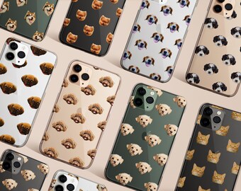 Custom Dog Phone Case Personalized Dog Cat Case Custom Cat Face Dog Face For iPhone 16 15 14 13 12 11 Pro Magsafe Galaxy S25 S24 S23 Pixel 9