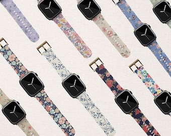 Apple Watch-band met lentebloemen bloemen Botanische rozenbloem horlogebandje iWatch-serie 10 9 8 7 6 5 4 SE Ultra 38 40 41 42 44 45 46 49 mm