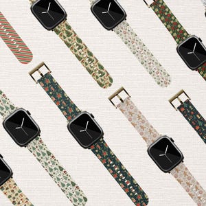 Natale Apple Watch Inverno Vacanze Scozzese Pan di Zenzero Albero di Natale iWatch Per Serie 10 9 8 7 6 5 4 SE Ultra 38 40 41 42 44 45 46 49 mm