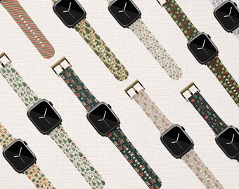 Christmas Apple Watch Winter Holiday Plaid Gingerbread Christmas Tree iWatch For Series 10 9 8 7 6 5 4 SE Ultra 38 40 41 42 44 45 46 49 mm