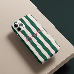 Stripe Monogram Initials Custom Name Phone Case for iPhone 17 16 15 14 13 12 11 Pro Max Plus Magsafe Galaxy S25 S24 S23 S22 S21 Pixel 10 9 8 image 5