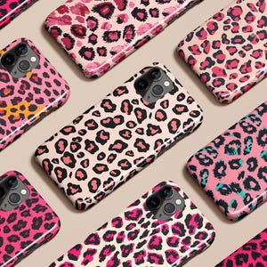 Pink Leopard Cheetah Phone Case for iPhone 17 16 15 14 13 12 11 Pro Max Air Plus Magsafe Galaxy S26 S25 S24 S23 S22 S21 Ultra Pixel 10 9 8 imagen 1