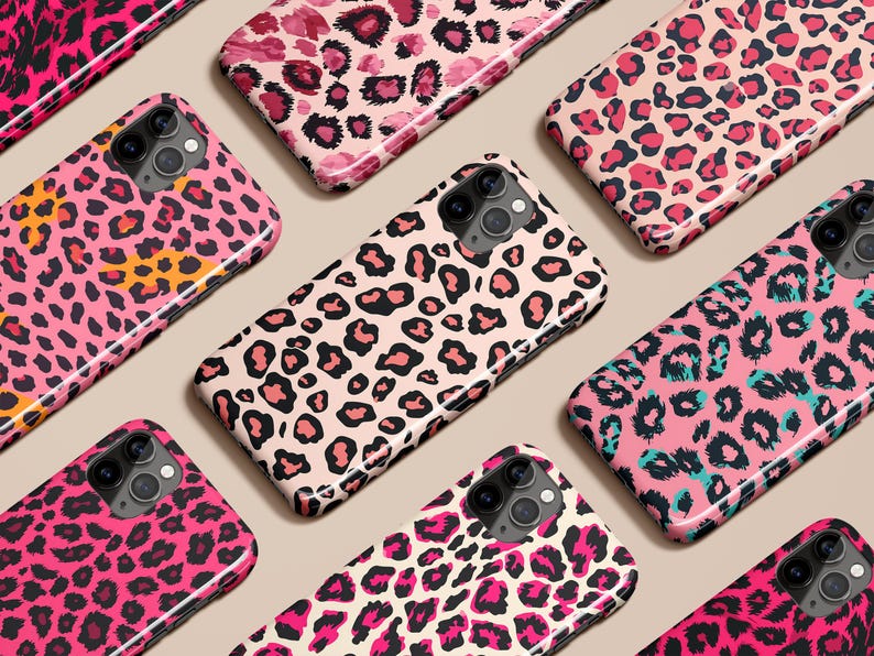 Pink Leopard Cheetah Phone Case for iPhone 17 16 15 14 13 12 11 Pro Max Air Plus Magsafe Galaxy S26 S25 S24 S23 S22 S21 Ultra Pixel 10 9 8 imagen 1