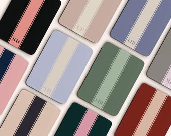Striped Personalized Kindle Case Custom Name Monogram Initial for Kindle Paperwhite 2024 12th Gen 7" Colorsoft Signature with Strap Cover