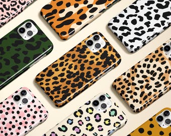 Pink Brown Leopard Phone Case Cheetah Case for iPhone 17 16 15 14 13 12 11 Pro Max Air Plus Magsafe Galaxy S25 S24 S23 S22 Ultra Pixel 10 9