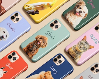 Custom Dog Phone Case Personalized Pet Dog Cat Photo Case Case iPhone 17 16 15 14 13 12 11 Pro Magsafe Galaxy S25 S24 S23 S22 Pixel 7 9 8 10