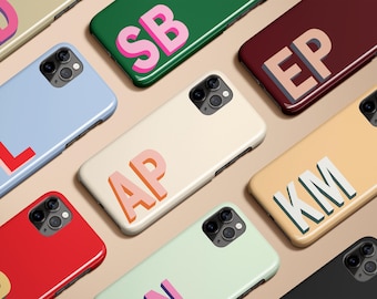 iPhone 17 Pro Max Air Monogram Personalized Custom Initial Phone Case Custom Name Phone Case 3D Shadow for iPhone 16 16e 15 14 13 12 S25 S24