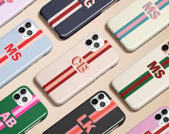 Monogram Initials Case for iPhone 17 16 15 14 13 12 11 X Xs Max Xr Pro Plus Magsafe Samsung Galaxy S25 S24 S23 S22 S21 S20 Ultra Pixel 10 9