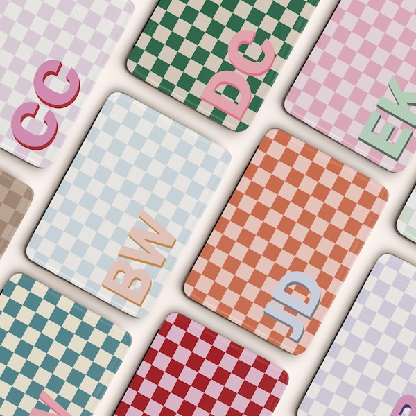 Personalisierte Kindle Hülle, Individuelles Monogramm Initialen Name für Kindle Paperwhite 2024 12th Gen 7" Colorsoft Signature mit Strap Retro