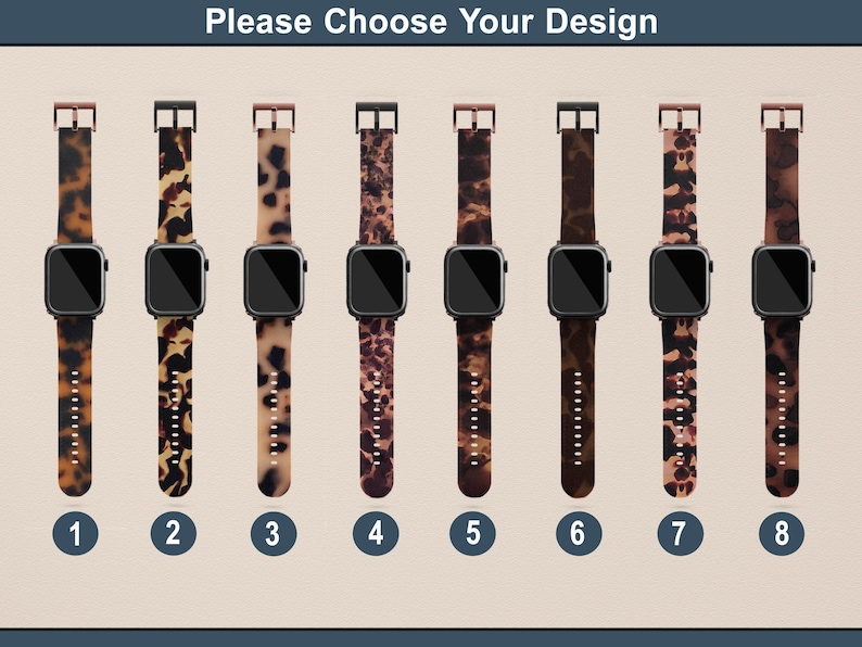 Tortoise Shell Leather Apple Watch Band Apple Band Strap 38mm 40mm 41mm ...