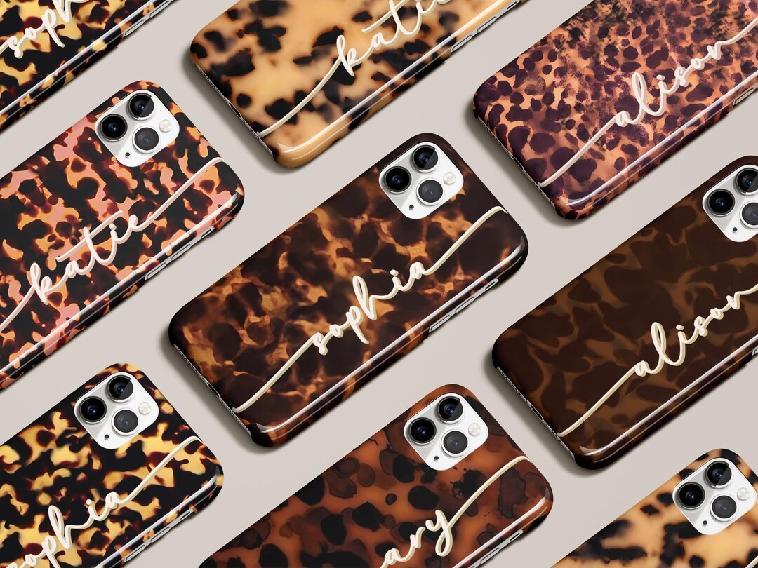 Tortoise Shell Phone Case Monogram Personalized Custom Initials for ...