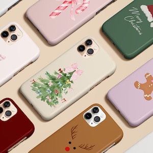 Christmas Phone Case Winter Pine Tree Candy Case For iPhone 16 15 14 13 12 11 Max Pro Plus Magsafe Galaxy S25 S24 S23 S22 Ultra Pixel 7 8 9