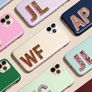 Monogram Initials Custom Personalized Case Crocodile Dalmatian for iPhone 16 15 14 13 12 11 Max Pro Magsafe Galaxy S25 S24 S23 S22 Pixel 8 9