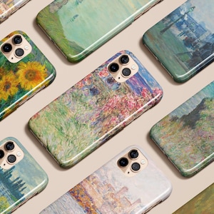 Claude Monet Painting Art Aesthetic Phone Case for iPhone 16 15 14 13 12 11 Max Pro Plus Magsafe Galaxy S25 S24 S23 S22 S21 S20 Pixel6 7 8 9