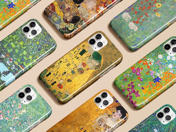 Gustav Klimt Phone Case Fine Art Painting Floral Case for iPhone 16 15 14 13 12 11 Max Pro Plus MagSafe Galaxy S25 S24 S23 Ultra Pixel 7 8 9