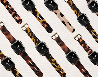 Tortoiseshell Leopard Cheetah Apple Watch Band Animal Print For Series 10 9 8 7 6 5 4 SE Ultra 38 40 41 42 44 45 46 49 mm Watch Strap iWatch