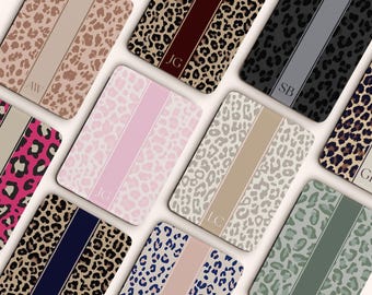 Leopard Gepard Personalisierte Kindle Hülle Benutzerdefinierte Name Monogramm Initialen für Kindle Paperwhite 2024 12th Gen 7" Colorsoft Signature mit Strap