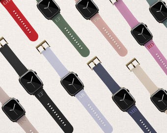 Solid Personalized Monogram Initial Apple Watch Band Custom for