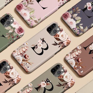 Monogram Initials Case for iPhone 16 15 14 13 12 11 X Xs Max Xr Pro Plus Magsafe Samsung Galaxy S24 S23 S22 S21 S20 Note Ultra Pixel 6 7 8 9