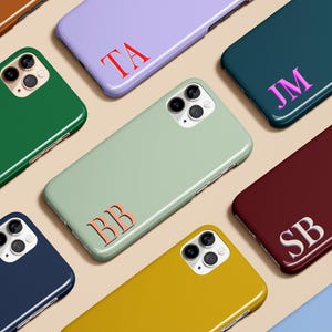 Custom Monogram Small Initials Personalized Case for iPhone 16 15 14 13 12 11 Max Pro Plus Magsafe Galaxy S25 S24 S23 S22 Ultra Pixel 7 8 9