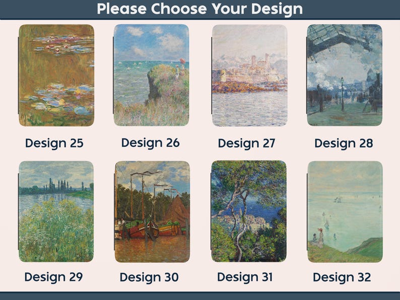 Etui Monet Kindle na Kindle Paperwhite 7" Colorsoft Signature 2024 Impresjonizm Sztuka Vintage Malarstwo Estetyczne Lilie Wodne Natura Klasyka zdjęcie 5