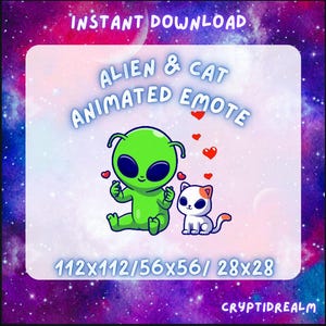 Animated Alien & Cat Twitch/Discord Emote
