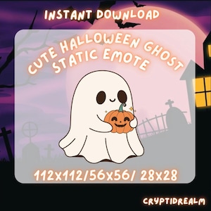 Cute Halloween Ghost Emote For Twitch & Discord