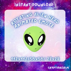 Animated rotating Alien Head Twitch/Discord Emote