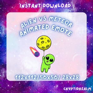 Animated Alien vs Meteor Twitch/Discord Emote